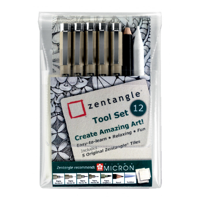 Fineliner Sakura Zentangle tool set 12delig