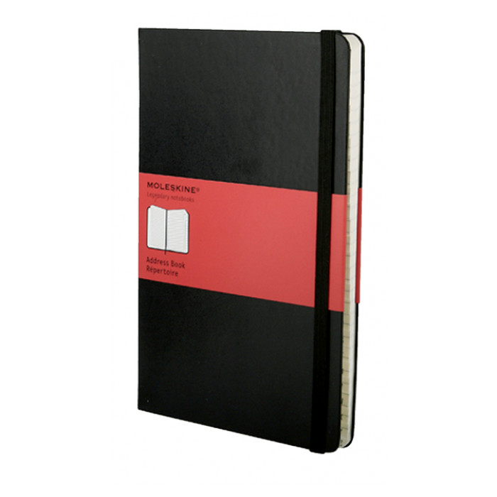 Adresboek Moleskine pocket 90x140mm hard cover zwart