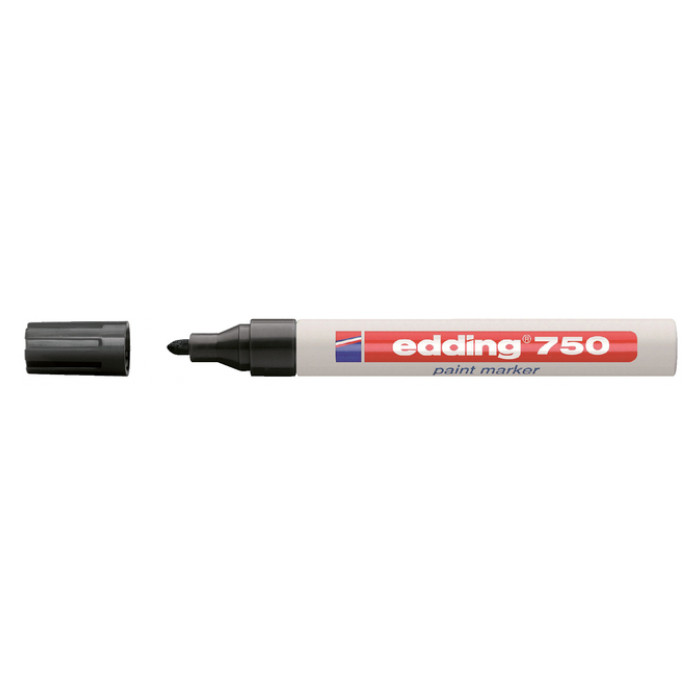 Viltstift edding 750 lakmarker rond 2-4mm zwart blister à 1 stuk