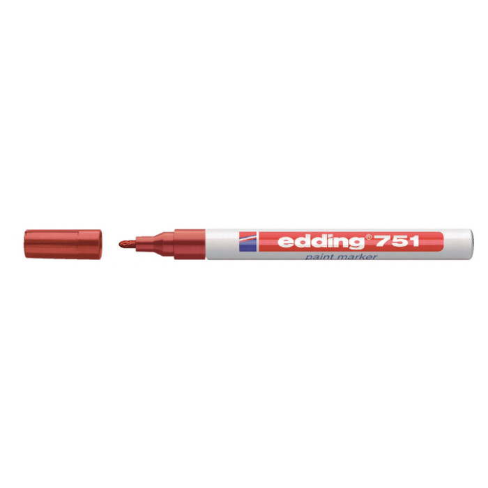 Viltstift edding 751 lakmarker rond 1-2mm pastel rood