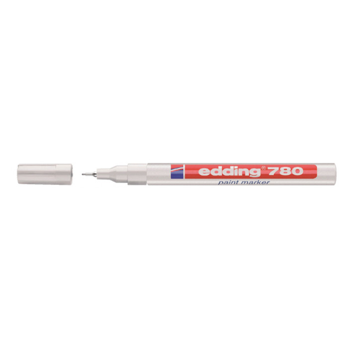 Viltstift Edding 780 lakmarker rond 0.8mm wit blister à 1 stuk