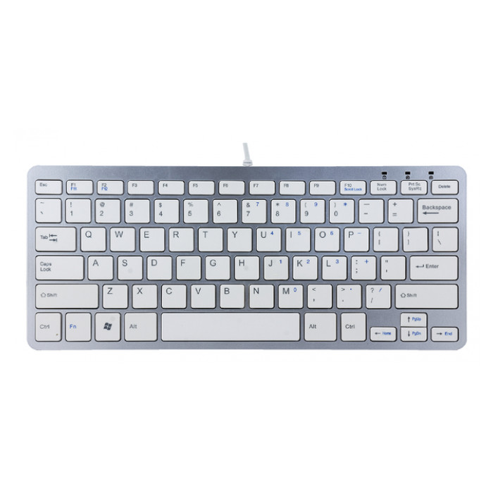 Ergonomisch toetsenbord R-Go Tools Compact Qwerty zilver-wit