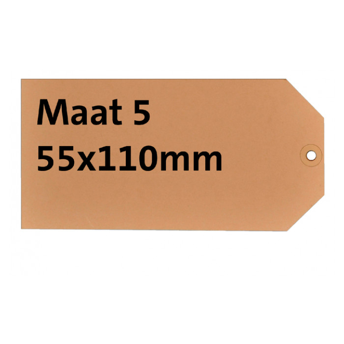Label karton nr5 200gr 55x110mm chamois 1000stuks