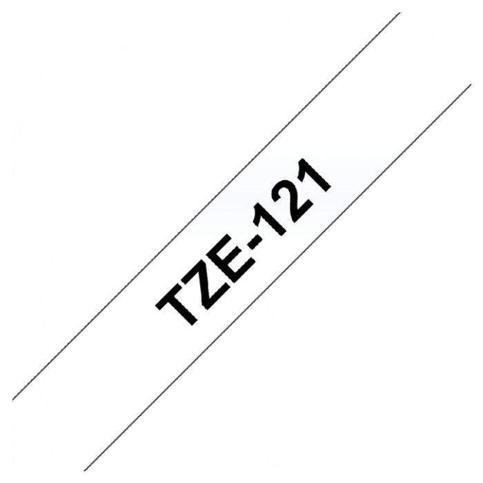 Labeltape Brother P-touch TZE-121 9mm zwart op transparant
