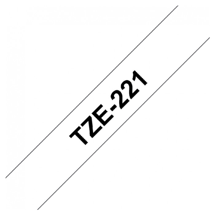 Labeltape Brother P-touch TZE-221 9mm zwart op wit