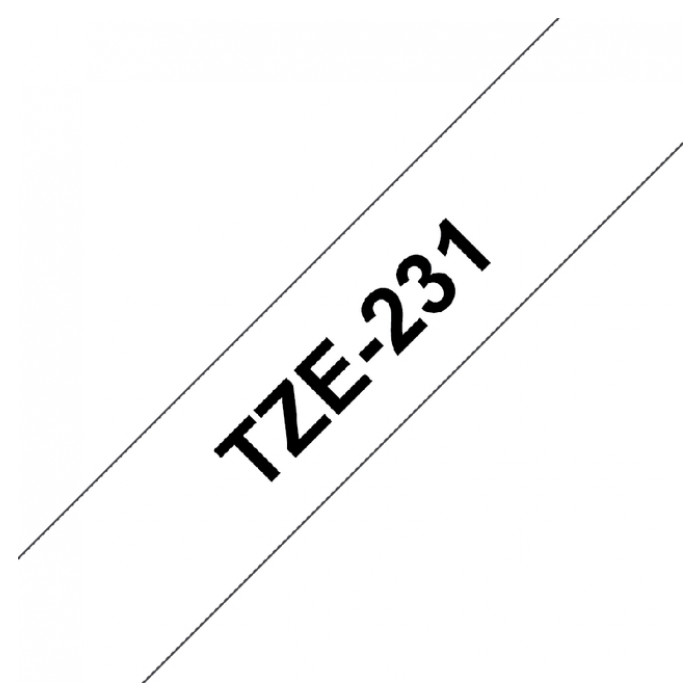 Labeltape Brother P-touch TZE-231 12mm zwart op wit