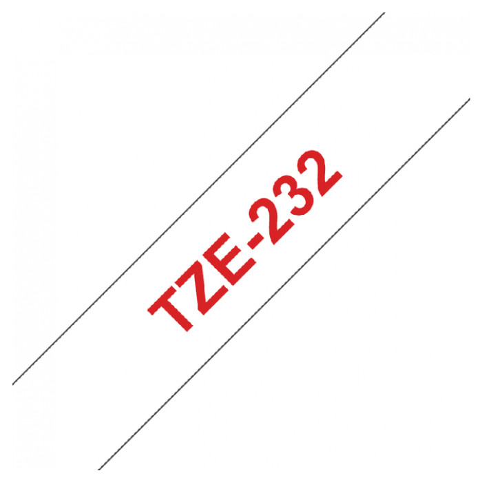 Labeltape Brother P-touch TZE-232 12mm rood op wit