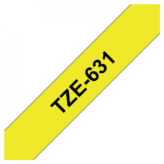 Labeltape Brother P-touch TZE-631 12mm zwart op geel