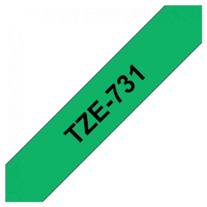 Labeltape Brother P-touch TZE-731 12mm zwart op groen