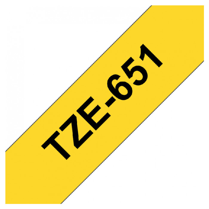 Labeltape Brother P-touch TZE-651 24mm zwart op geel