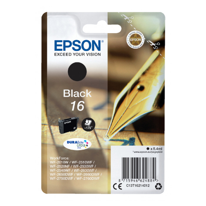 Inktcartridge Epson 16 T1621 zwart