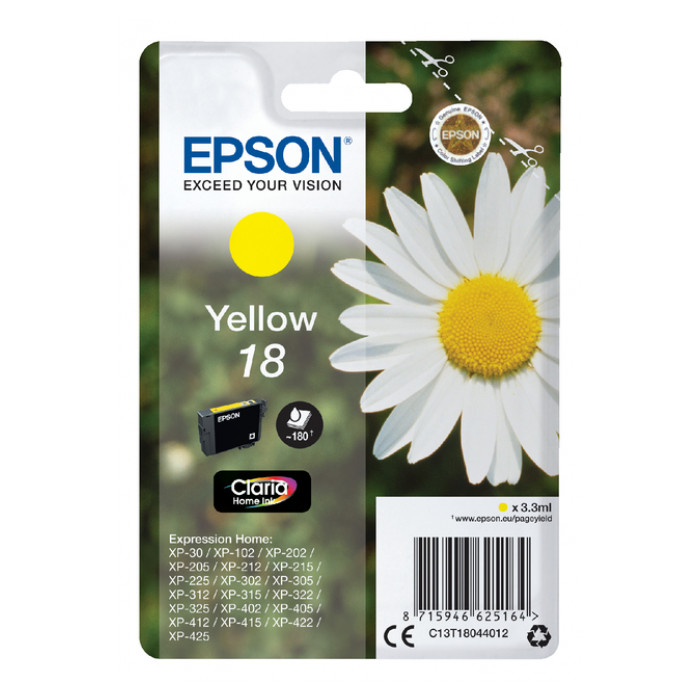 Inktcartridge Epson 18 T1804 geel