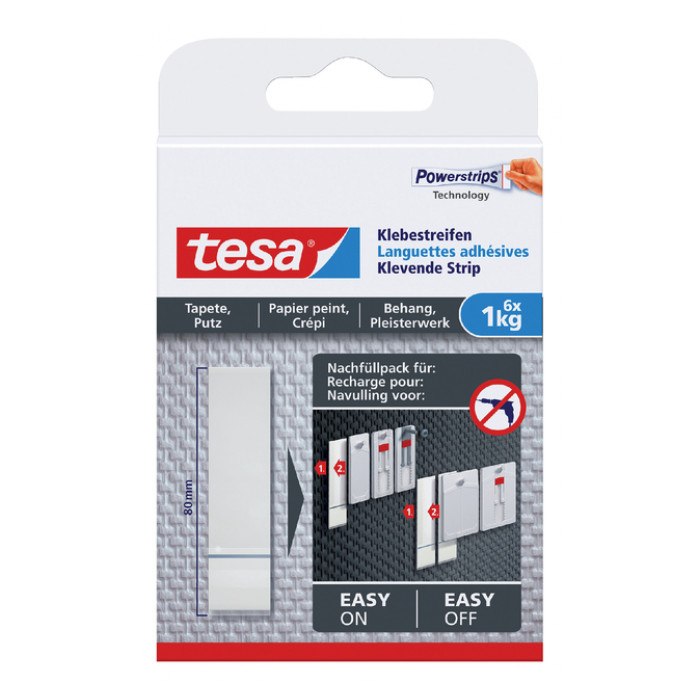 Kleefstrips tesa® behang & pleisterwerk 1kg wit 6 stuks 6 stuks