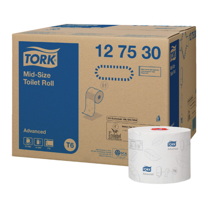 Toiletpapier Tork Mid-size T6 premium 2-laags 100m  wit 127530