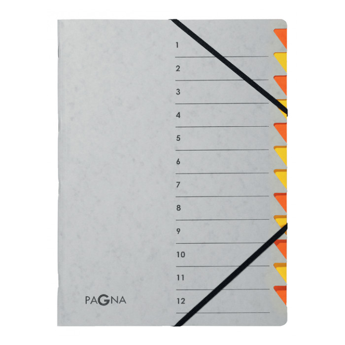 Sorteermap Pagna Easy A4 12 tabs oranje/geel