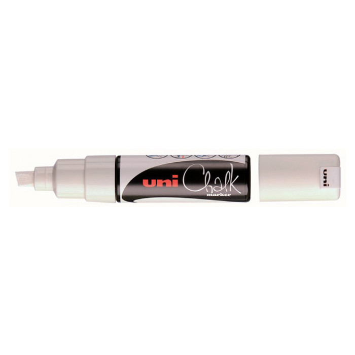 Krijtstift Uni-ball chalk schuin 8.0mm wit