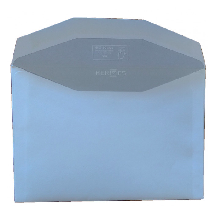 Envelop Hermes bank C6 114x162mm gegomd wit