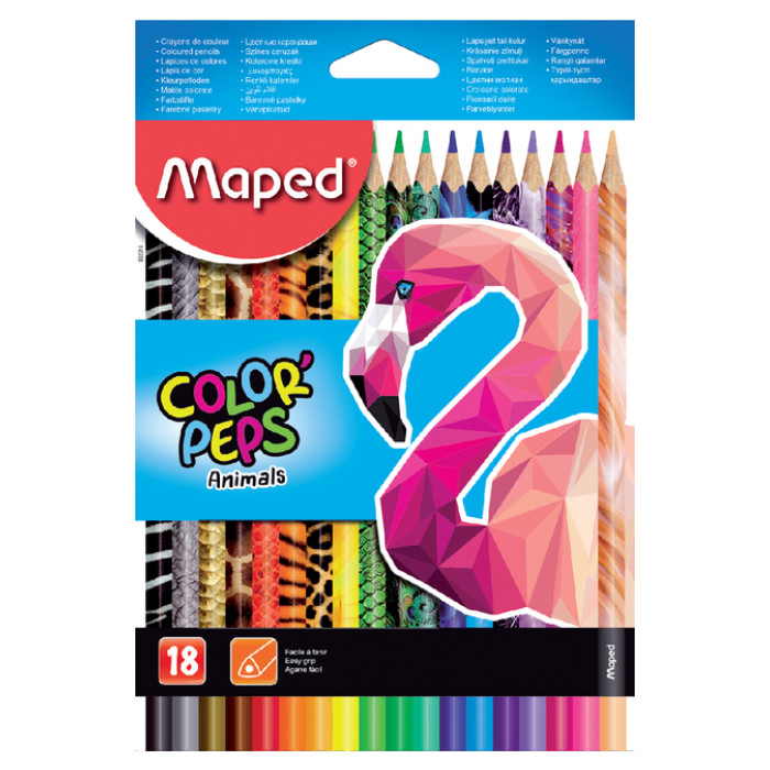 Kleurpotlood Maped Color'Peps Animals set á 18 kleuren