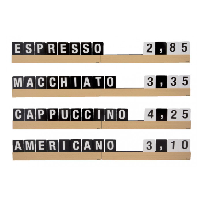 Letterplank Securit 1 meter incl. set letters,cijfers, symbolen
