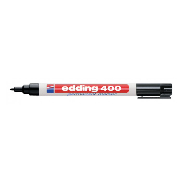 Viltstift edding 400 rond 1mm zwart blister à 1 stuk