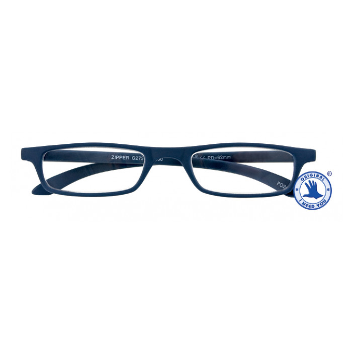Leesbril I Need You +2.50 dpt Zipper blauw