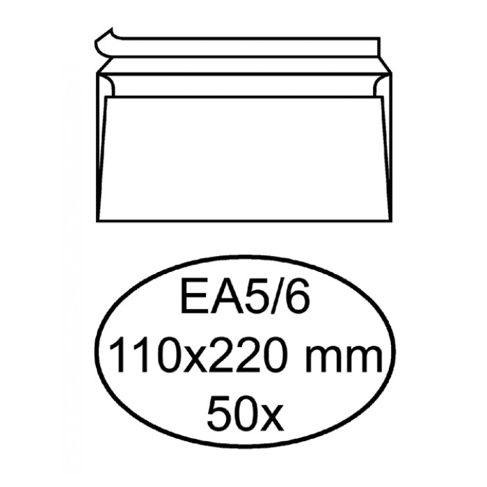 Envelop Hermes bank EA5/6 110x220mm zelfklevend wit 50 stuks