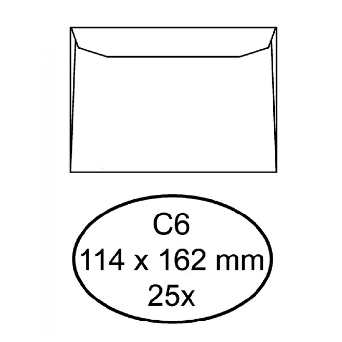 Envelop Quantore bank C6 114x162mm wit 25stuks