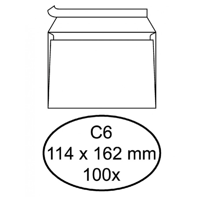 Envelop Quantore bank C6 114x162mm zelfklevend wit 100stuks