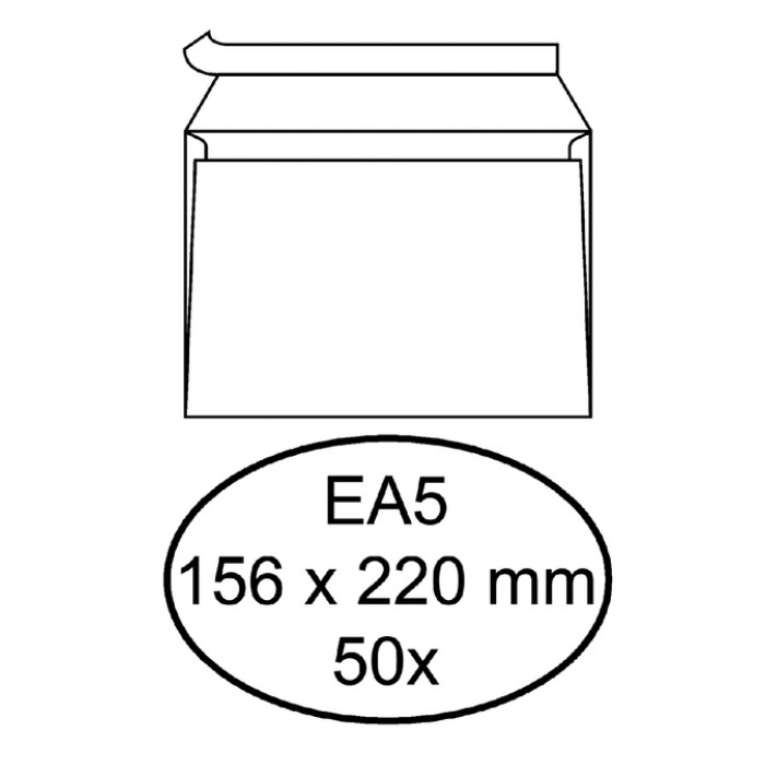 Envelop Hermes bank EA5 156x220mm zelfklevend met strip wit 50 stuk