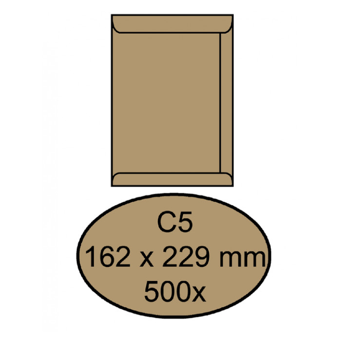 Envelop Quantore akte C5 162x229mm bruinkraft 90g/m² 500stuks