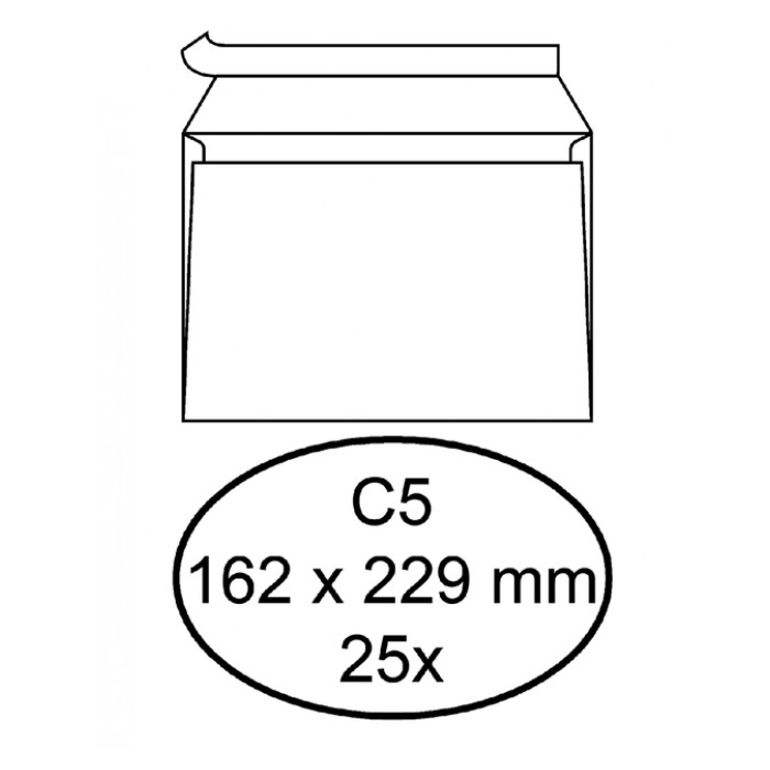 Envelop Quantore bank C5 162x229mm zelfklevend wit 25stuks