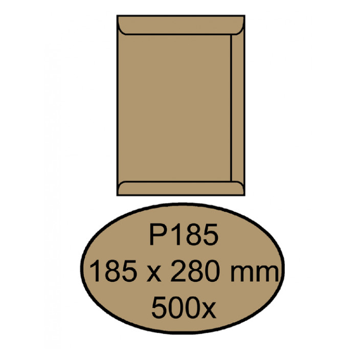 Envelop Quantore akte P185 185x280mm bruinkraft 500 stuks