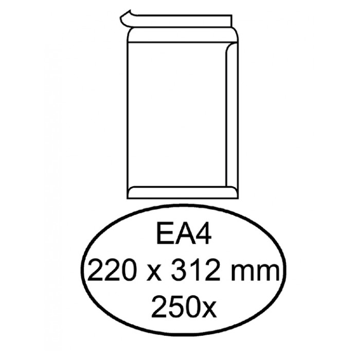 Envelop Hermes akte EA4 220x312mm zelfklevend wit doos à 250 stuks