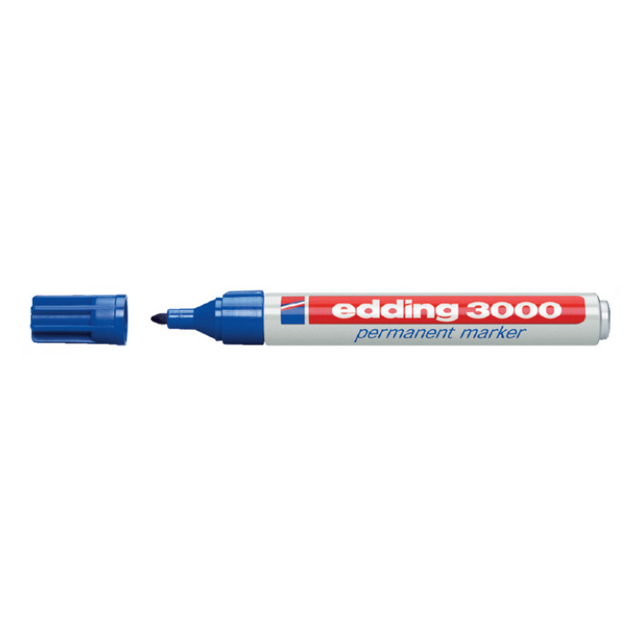 Viltstift edding 3000 rond 1.5-3mm blauw blister à 4 stuks