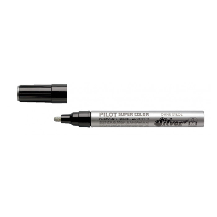 Viltstift PILOT Super Color lakmarker medium zilver