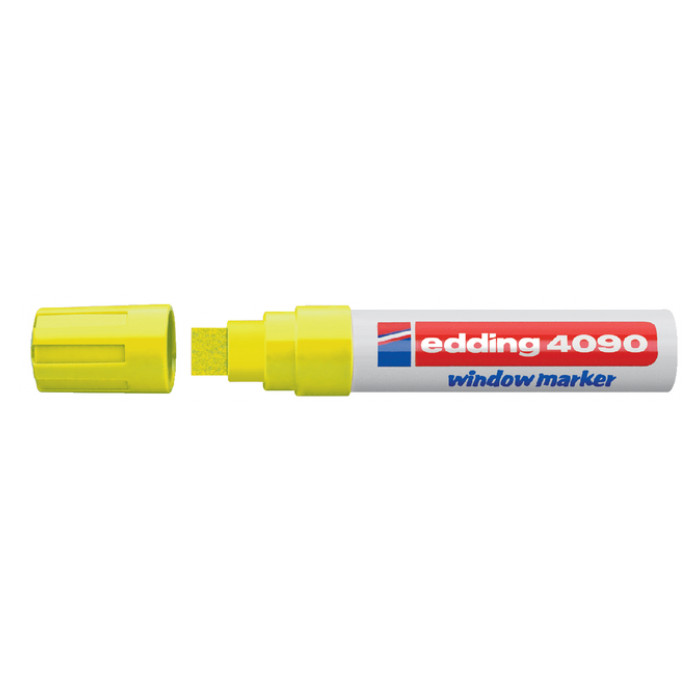 Viltstift edding 4090 window schuin 4-15mm neon geel blister à 1 stuk