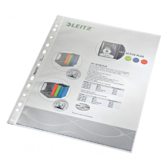 Showtas Leitz Premium standaard 11-gaats copy safe 0.085mm PP A4 transparant