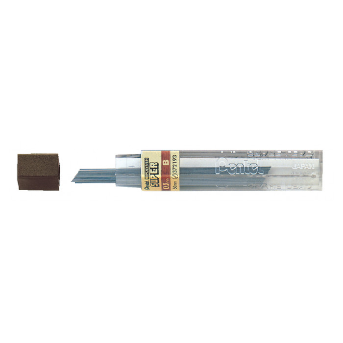 Potloodstift Pentel B 0.3mm zwart koker à 12 stuks