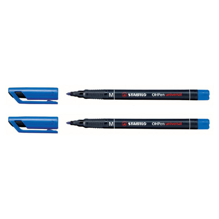 Viltstift STABILO OHpen permanent 843/41 rond 1mm blauw