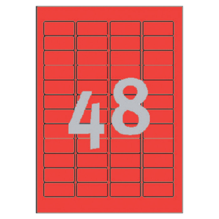 Etiket Avery Zweckform L6038-20 45.7x21.2mm rood 960stuks