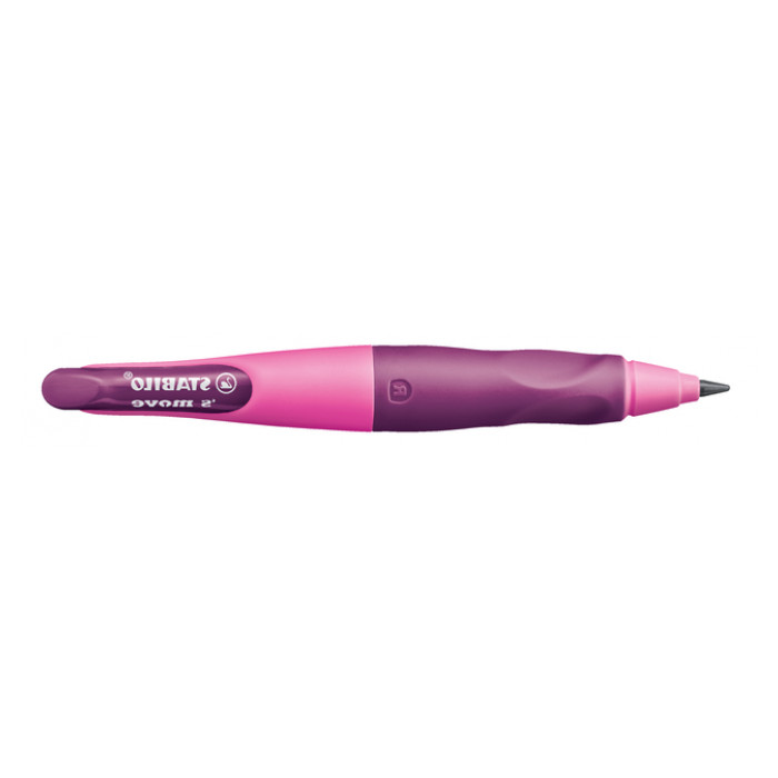 Vulpotlood STABILO Easyergo HB 3.15mm linkshandig roze/lila incl puntenslijper blister à 1 stuk