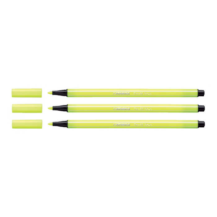 Viltstift STABILO Pen 68/024 medium neon geel
